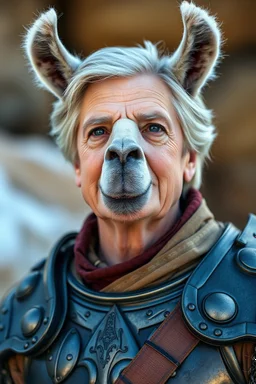 Clinton as lama thief in full armor. Close up portrait. Afraid to fail, afraid to dive within. But still smiling.