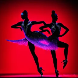 Jazz dancers, Silhouettes, gestures, vivid colors