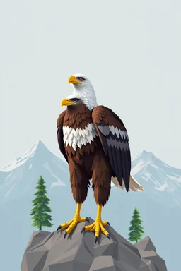 hi poly Mountain Eagle T-pose just the character and simple background