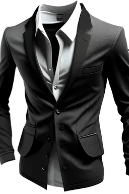 Dual Man's Casual black Blazer jacket with a grey hoodie jacket Atached... 2 Button