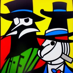 A portrait of a plague doctor, art by Romero Britto trending on artstation