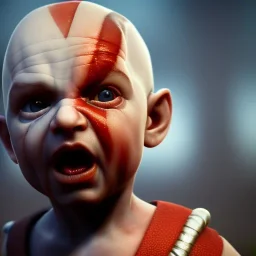 Cute baby video game god of war krotos, axe, mytology, 8k resulation unreal engine 5