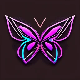 symetry!!, butterfly!!, logo, NFT, colorful, cyberpunk, neon punk, curves, lines, simple, gradient, creative