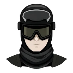 Avatar of a man wearing a black half ski mask and aviator glasses