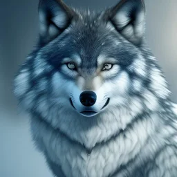 wolf, blue, masterpiece, expert, 8K, sharp focus, cinematic lighting, beautiful