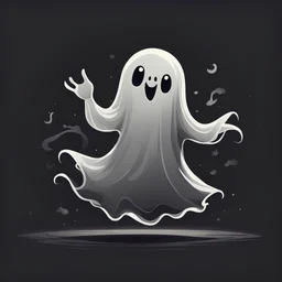 Dancing Ghost in cute noir art style