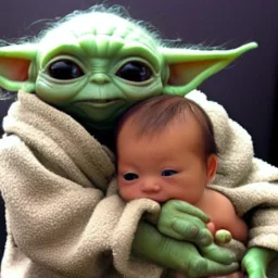 baby yoda with yoda