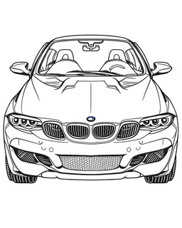 front A BMW M5 car, line drawing