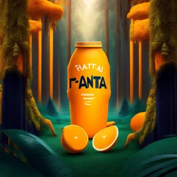 Social Media Design for a For fanta orange juice in the orange forest