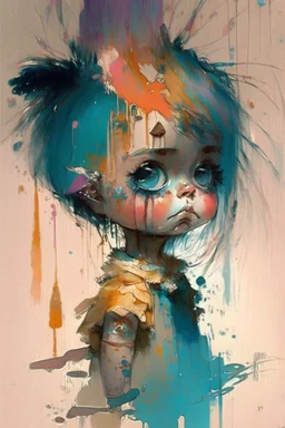 an oil painting of something adorable, cute, in the style of expressive character design, dusan djukaric, Carne Griffiths, Lou Xaz