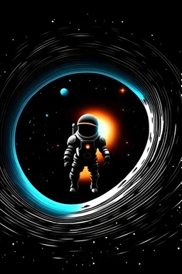 chevalier dedans l’espace proche d'un trou noir