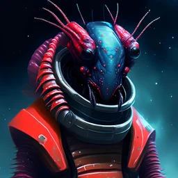 portrait of space rogue lobster-person