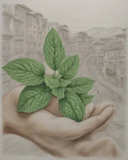 Drawing entitled Aromatic Mint Journey