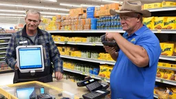 suspicious farmer buying cellphones at walmart