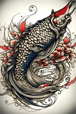 tattoo design of a Japanese koi