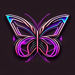 symetry!!, butterfly!!, logo, NFT, colorful, cyberpunk, neon punk, curves, lines, simple, gradient, creative, holographic