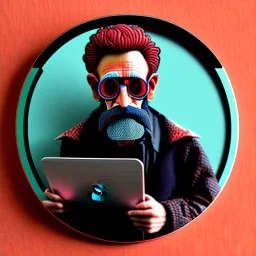 A strange man in an apple 8k 3d decal 130mm photography