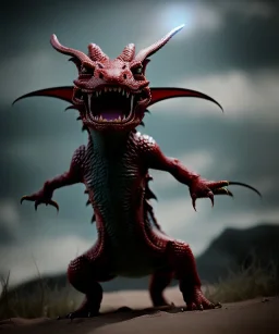 Dragon toddler, full body, angry, dramatic lighting, hyper realistic