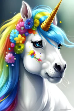 smash or pass thic chun liA unicorn with a rainbow mane Very beautiful and unicorn