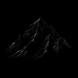 draw a black mountian with black background