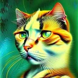 Portrait of a cat by Van Gogh