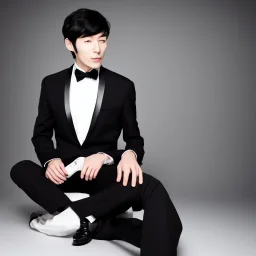 Korean black haired man in tuxedo