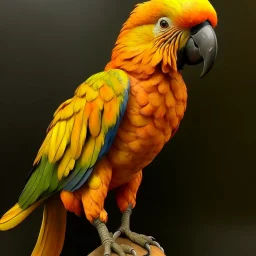 Neoclassicism realistic yellow orange cote d'azur parrot