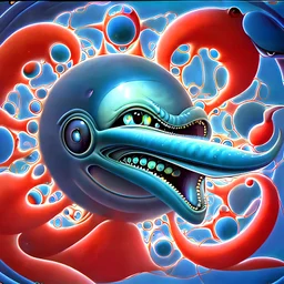 French surrealism animation art from 1970s, illustration of large blue alienoid creatures, mesmerizing, hallucinogenic tones, strange, creepy cutout style of animation of phantamosgoric giant blue alien with red eyes, Czech animation tradition, art by Roland Toper, Dali-esc environment, trance-like, Fantastic Planet aliens