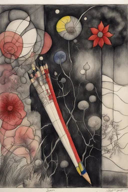 Schiță în creion de Jean Cocteau reprezentand o imagine pe tema natura statica onomastica cu nume de flori , cu culori primare tari, fantezie de înaltă definiție calitate clară, stiluri de Utagawa Hiroshige, Paul Klee Dee Nickerson și Tim Burton, acuarelă topită și contururi de cerneală neagră pe hârtie umedă, linii moi, umbrite