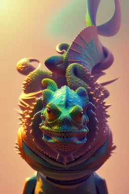 award winning portrait of a male anthropomorphic rainbow chameleon long black hair. character design by cory loftis, fenghua zhong, ryohei hase, ismail inceoglu and ruan jia. unreal engine 5, artistic lighting, highly detailed, photorealistic, fantasy