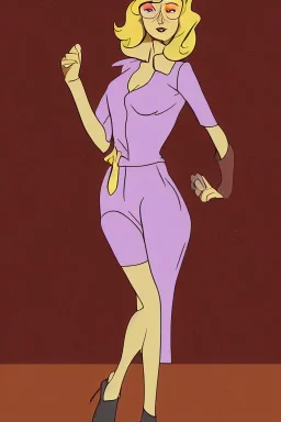 Portrait lady, full body shot, medium shot, style of johnny quest