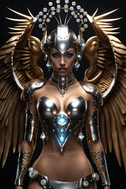 Beautiful Cyborg Angel full body jewelry diamonds