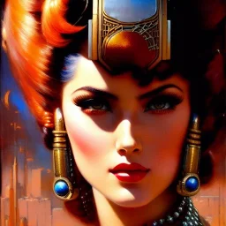 portrait beautiful face Retro Futuristic Pin-Up, busty,ancient metal armor balanciaga fashion clothe painting by gaston bussiere, greg rutkowski, yoji shinkawa, yoshitaka amano, tsutomu nihei, donato giancola, tim hildebrandt, oil on canvas, cinematic composition, extreme detail,fit full head inside picture,16k