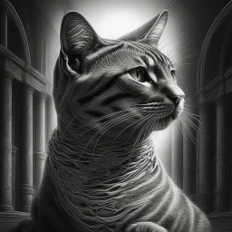 Chat-Gpt Style / Photography :Ultra-realistic, cineastic fine-art picture with strong conceptual art, mixed with hyper-detailed pencil drawing (approx. two-thirds of the image in monochrome graphite style) and a targeted, intensive use of color (one-third of the image in luminous, glass-like colors), museum quality like an exhibition piece in a modern gallery, extremely precise line management, finest engraving, realistic material effect of stone, glass and reflections, con