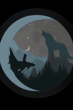 Wolf howling at the moon