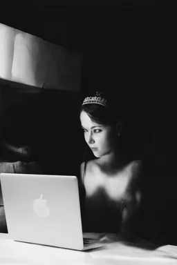solana king liquidation flush shadow face in a dark room looking at computer oracle of delphi seeing the future in the style of surrealism black and white