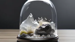 nature back ground in glass with rock crystal