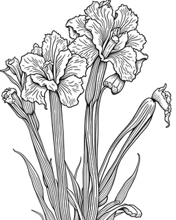 real massive Gladiolus flower coloring page