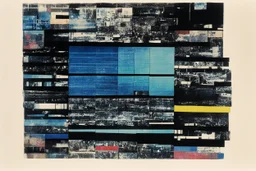 [Shattered Image by multiple bands of collage, distorted colours, double exposed: The Electronic Revolution by William S. Burroughs (1970)] B