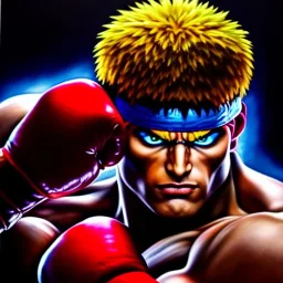 Ultra detailed fullbody Portrait in oil on canvas of Street Fighter- Luke,extremely detailed digital painting,ultrarealistic skin,intense stare, extremely detailed face, crystal clear eyes, mystical colors ,perfectly centered image, perfect composition, rim light, beautiful lighting,masterpiece ,8k, stunning scene, raytracing, anatomically correct, in the style of Simon Bisley and Ohrai Noriyoshi and robert e howard and Steve Jung and frank frazetta.