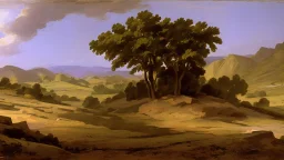 texas hill landscape by poussin