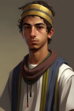 Portrait of an egyptian student age 18 improve the imafe improve again more modern clothes