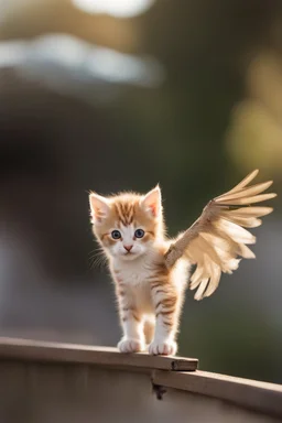 a kitten turning into a bird