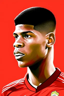 Marcus Rashford English soccer player cartoon 2d