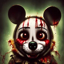 zombie mickey mouse, photorealism, horror, evil, hungry, rotted, high resolution