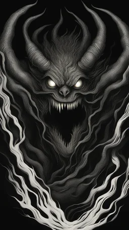 Your phone's background image represents an extremely dark and mysterious scene. The image features a pitch-black background, creating an aura of mystery and intrigue. Deep within the image, a cryptic monster is faintly visible, sporting a sly smile on its face. The monster's features appear enigmatic and profound, capturing the viewer's attention and arousing curiosity. The monster is subtly portrayed in the image, making it seem like a part of another mysterious world. The dark colors and dee