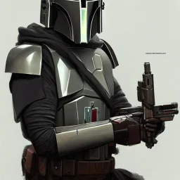 portrait of a young mandalorian bounty hunter from star wars expanded universe by greg rutkowski, highly detailed portrait, digital painting, artstation, concept art, smooth, sharp foccus ilustration,