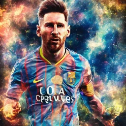 Leo Messi detailed art colour on argentine sky