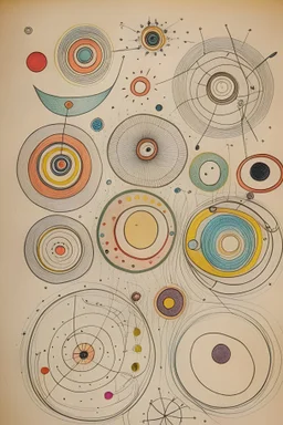 Detailed Kandinsky circles with Sketchy pencil outlines