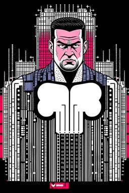 punisher sku;; elon musk in the style of Hiroshi Nagai